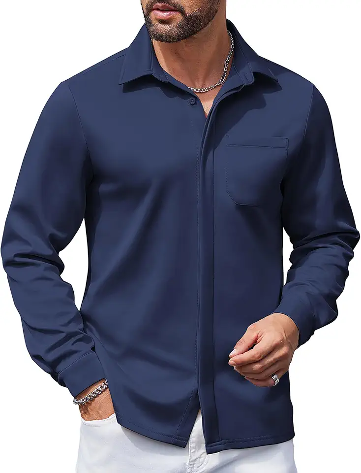 COOFANDY Men's Long Sleeve Wrinkle Free Shirts Casual Button Down Shirts Untucked Dress Shirt