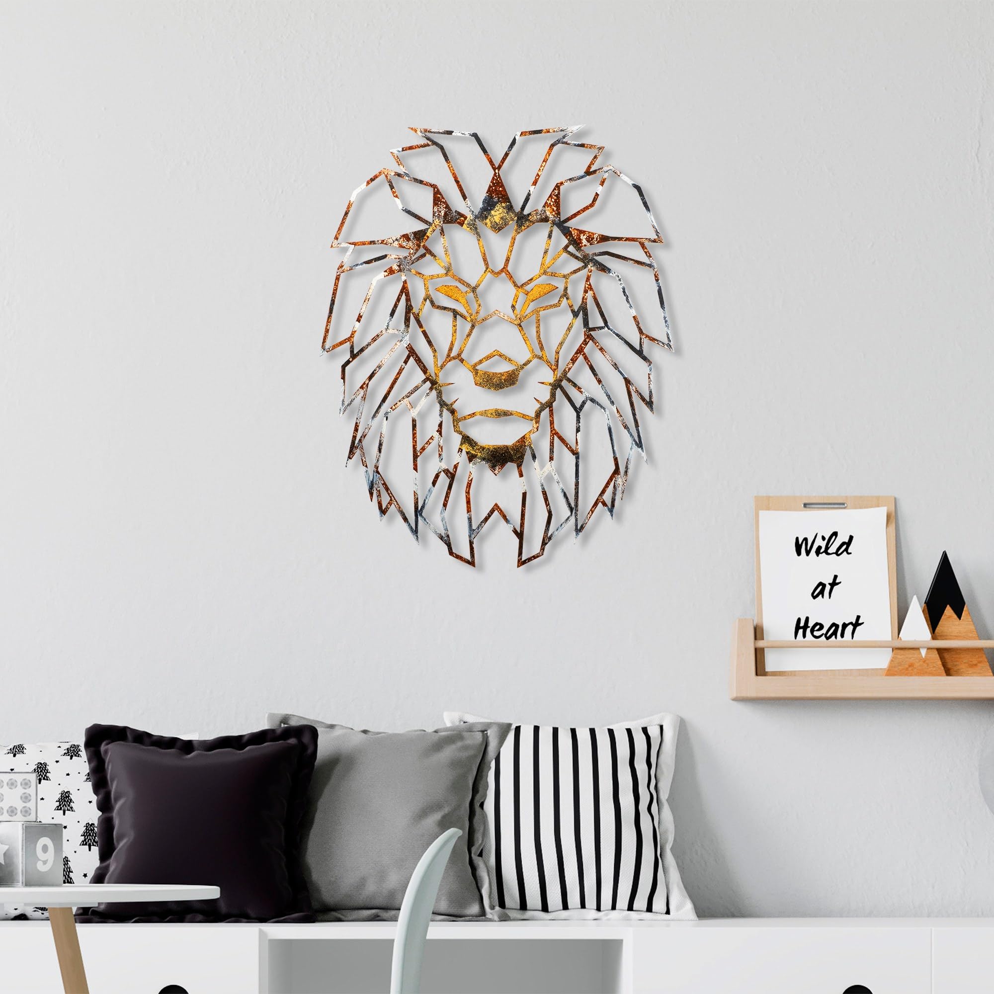 Hand-Painted Decorative Metal Wall Accessory, 40 x 50 cm, 100% Metal, 1.5 mm Thick, Unique Colour Variations, Perfect for Home Decor