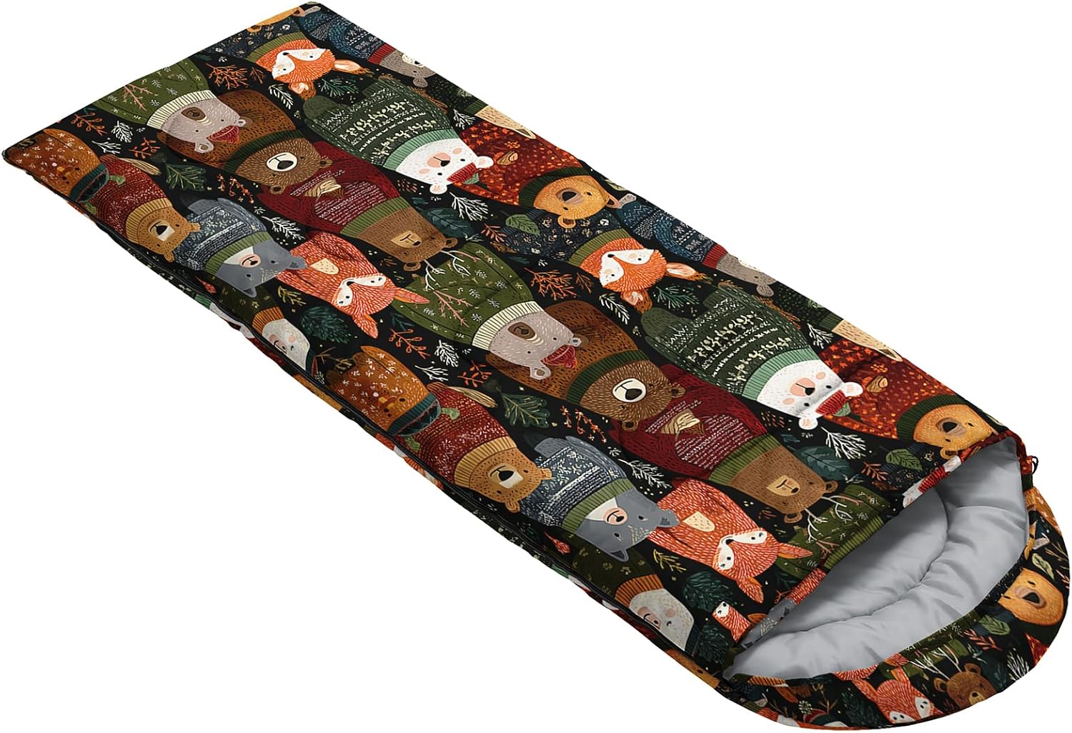 AILONEN Cartoon Camping Sleeping Bag for Boys Girls Adults,Lightweight & Waterproof,3 Season Warm & Cold Weather,Portable,Printed Sleeping Bag,Traveling,Camping,Hiking