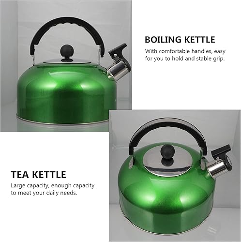 Miniatura 6 de DOITOOL Teakettle - Tetera de 2 cuartos de galón de 2 litros, hervidor de té silbante de acero inoxidable, hervidores de té de acero inoxidable,
