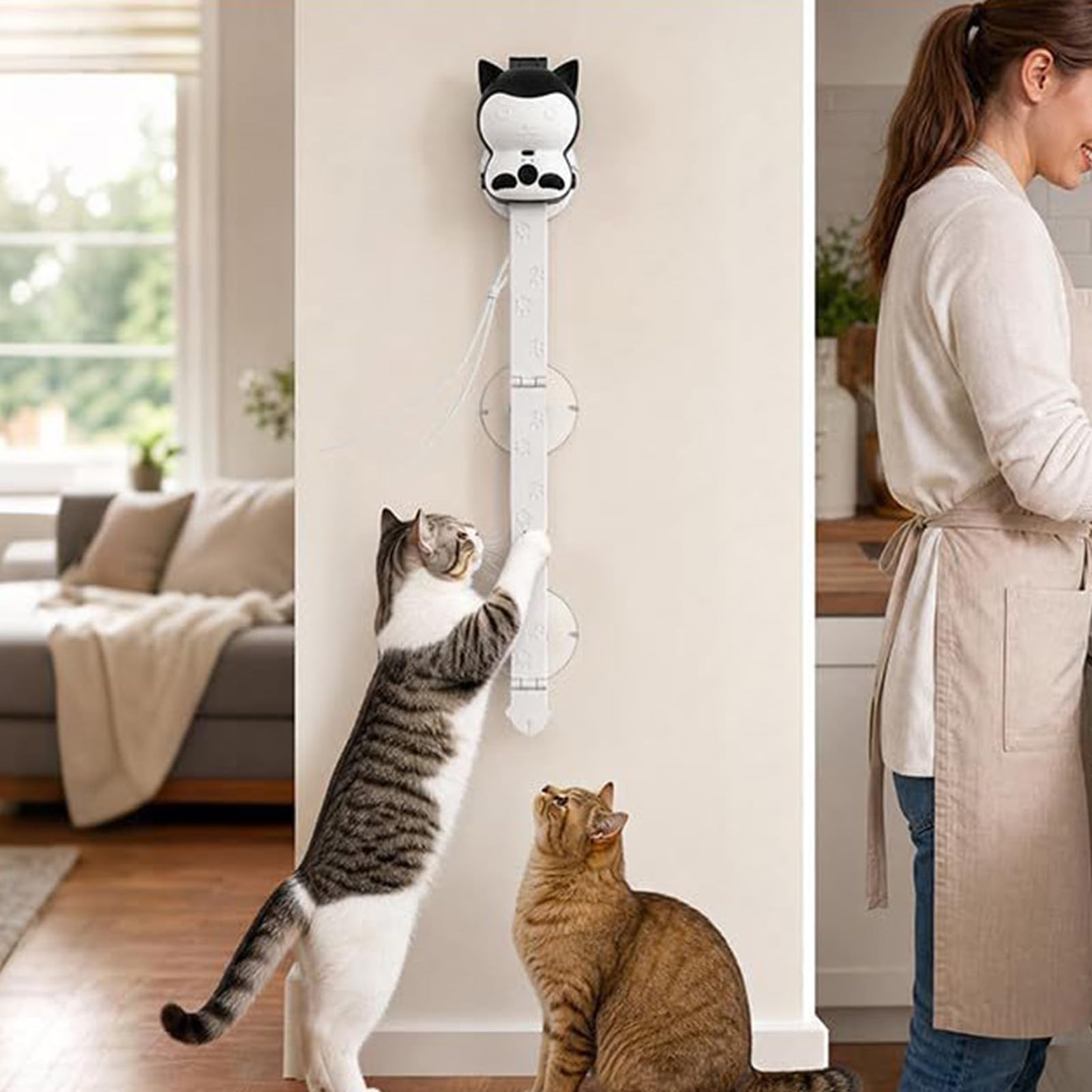Jouet Interactif Automatique pour Chat, 2 Modes, Batterie 1200 MAh