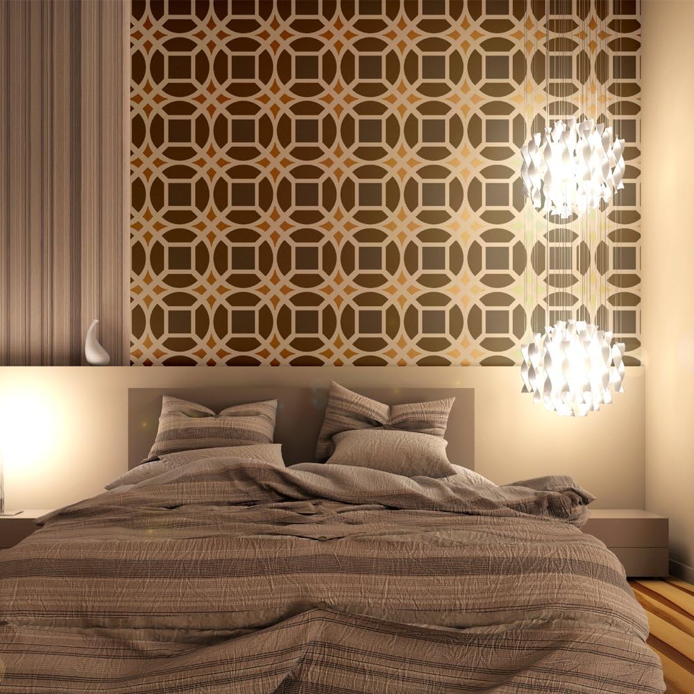 Wall Moroccan Stencil Lesley Large Size, for DIY Decor Furniture Painting