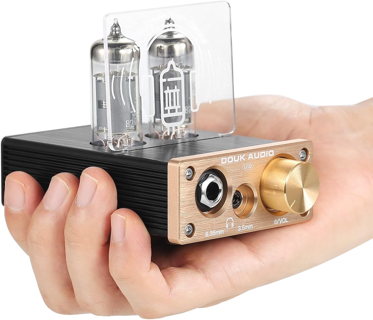Douk Audio U10 Mini Vacuum Tube Headphone Amp Amplifier 3.5mm 6.35mm for PC - High Fidelity Stereo Preamp for Home Speakers & Hi-Res Audiophiles