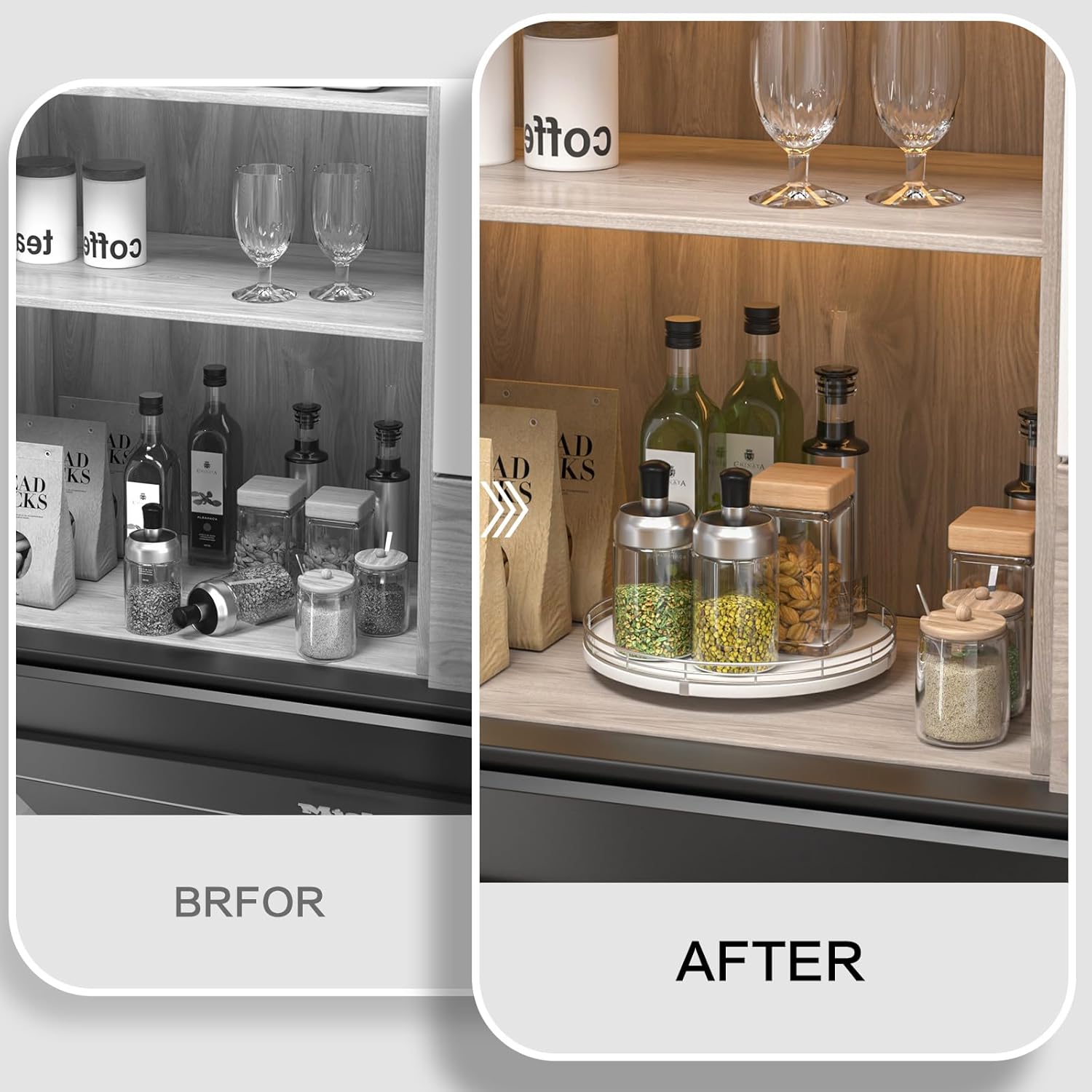 10" Oak Wood Bathroom Tray for Counter, Vanity Tray for Perfume Lotion Candle Makeup Jewelry Sink Soap Holder Turntable Dresser Organizer Countertop Coffee Table Decor Organization and Storage Silver