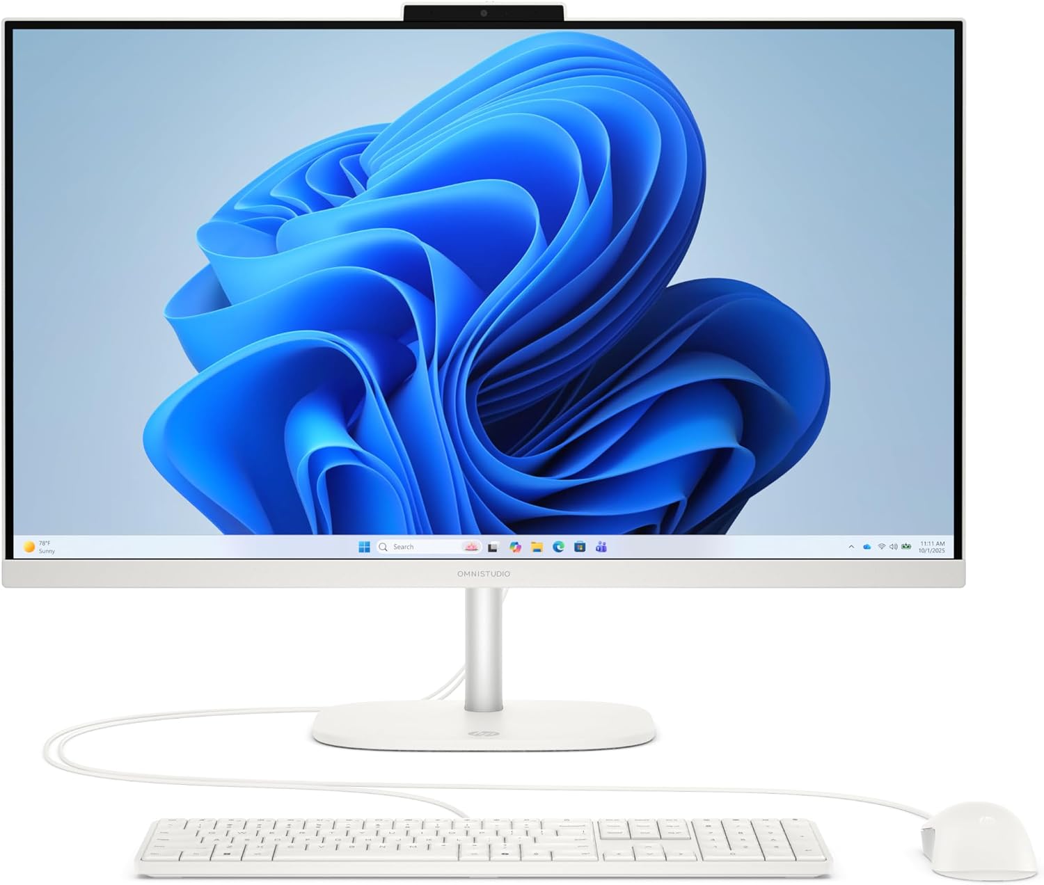 (-36%) HP OmniStudio 27-cv0205ng All-in-One KI PC, 27 Zoll Entspiegeltes IPS Display, AMD Ryzen 5, 16 GB LPDDR5, 1 TB SSD, AMD Radeon Grafik, Windows 11 Home, QWERTZ Tastatur, Cotton White