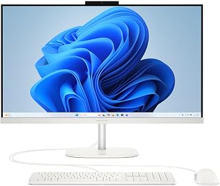 HP OmniStudio 27-cv0205ng All-in-One KI PC, 27 Zoll Entspiegeltes IPS Display, AMD Ryzen 5, 16 GB LPDDR5, 1 TB SSD, AMD Radeon Grafik, Windows 11 Home, QWERTZ Tastatur, Cotton White
