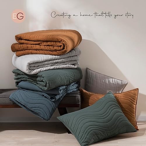 Miniatura 7 de EVERGRACE Juego de edredón de gran tamaño de 3 piezas de 94 x 96 pulgadas, colcha de cama tamaño Queen, colcha suave tamaño matrimonial, edredón