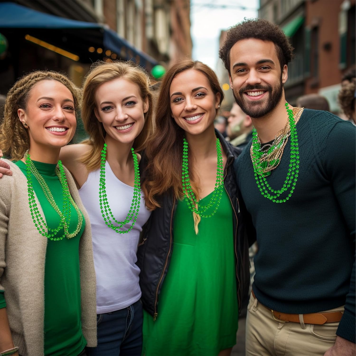 TURNMEON 33’‘ St Patricks Day Bead Necklace, St. Patrick's Day Bead Accessories, Green Necklaces forSt Patricks Day Party Fovors Decorations - Image 5