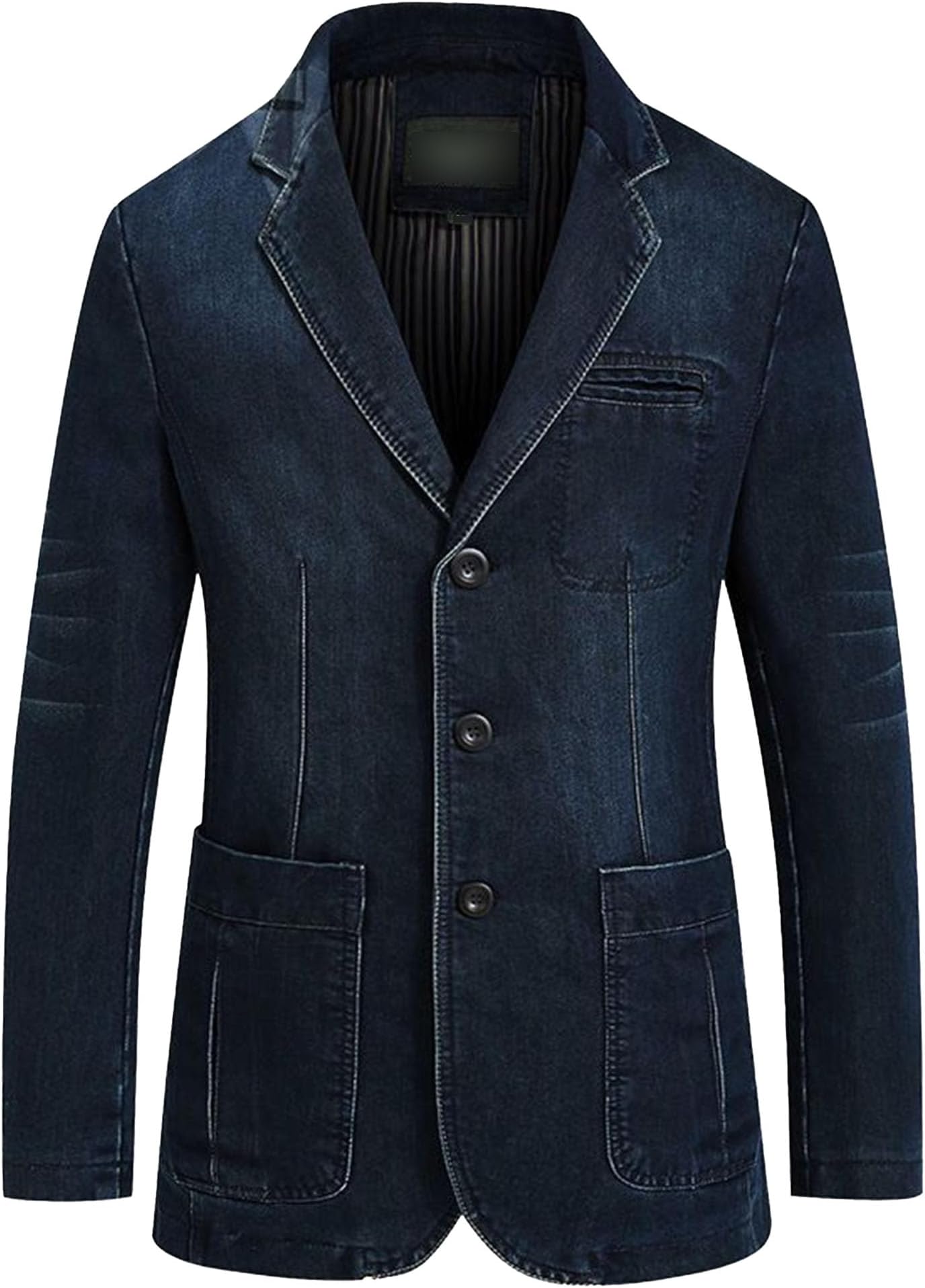Mens Two Button Denim Suit Jacket Slim Fit Autumn Blazer Sport Coat Lapel Vintage Jean Suits Jackets