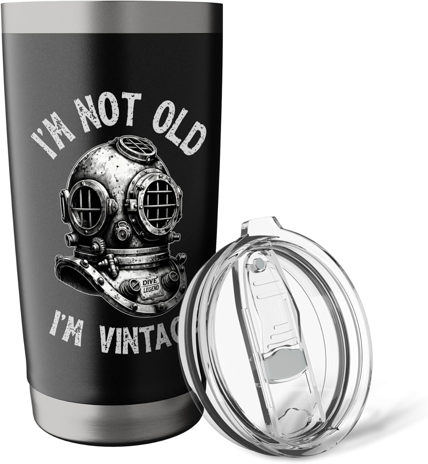 I'm Not Old I'm Vintage - Funny Scuba Diving Stainless Steel Insulated Tumbler image 5