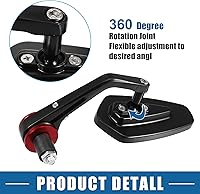 Vista 6 de Espejo retrovisor lateral para motocicleta, antideslumbrante, para manillar de motocicleta, lente azul, rojo, 1 par