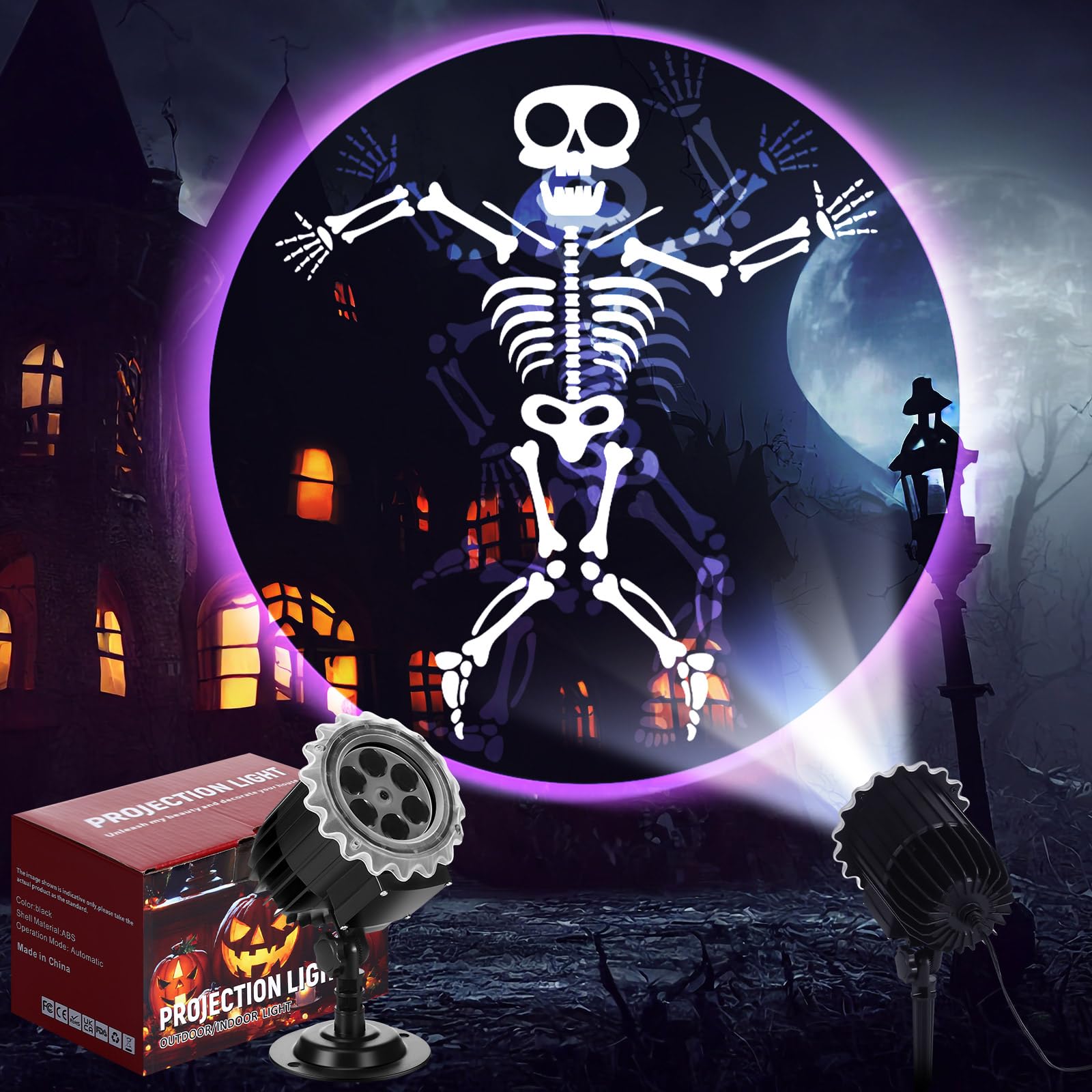 Halloween Deko Garten Outdoor 2 Stück Hängende Geister mit Hexenhut, 1M