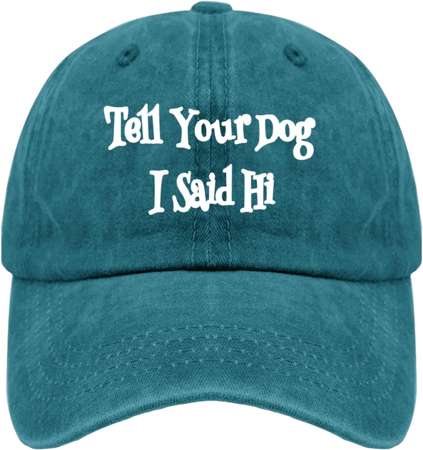 zoman Dad Hats Tell Your Dog i Said hi Trucker Hat for Men Graphic Washed Cotton Adjustable for Camping Gifts