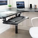 VIVO Grand plateau de clavier pour coin bureau, 27 (33 Y compris les pinces) x 11 drawer informatique de plate-forme de slide-out, 90-Degree Pinces pivotantes en C pour station de travail en L, noir, MOUNT-KB10C