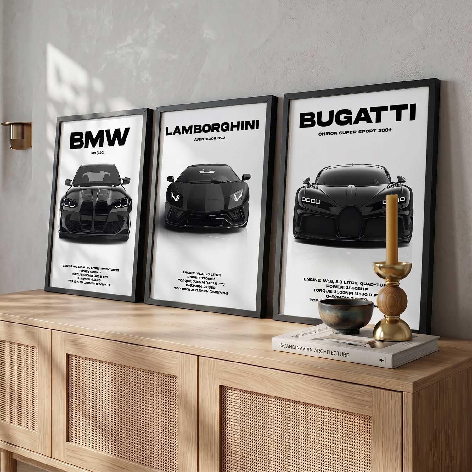 Sports Car Wall Art - Framed Posters for Boys -8 Sports Car Wall Art - Framed Posters for Boys -8