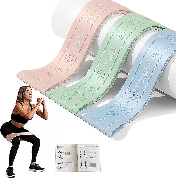 Silicone Resistance Bands Set of 6, 3 Booty Leg Bands, 3 Arm Chest Shoulder Bands, for Whole Body Working Out