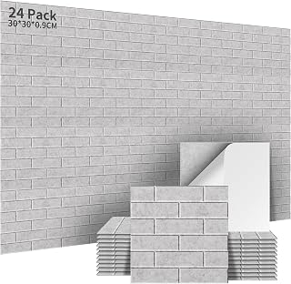 2,16㎡ Akustikplatten selbstklebend 24 Stück, 30x30x0.9cm Grau | Akustikpaneele Wandpaneele 100% Polyester Akustische Behandlung und Wanddekoration für Tonstudio, Gaming Deko, Studio