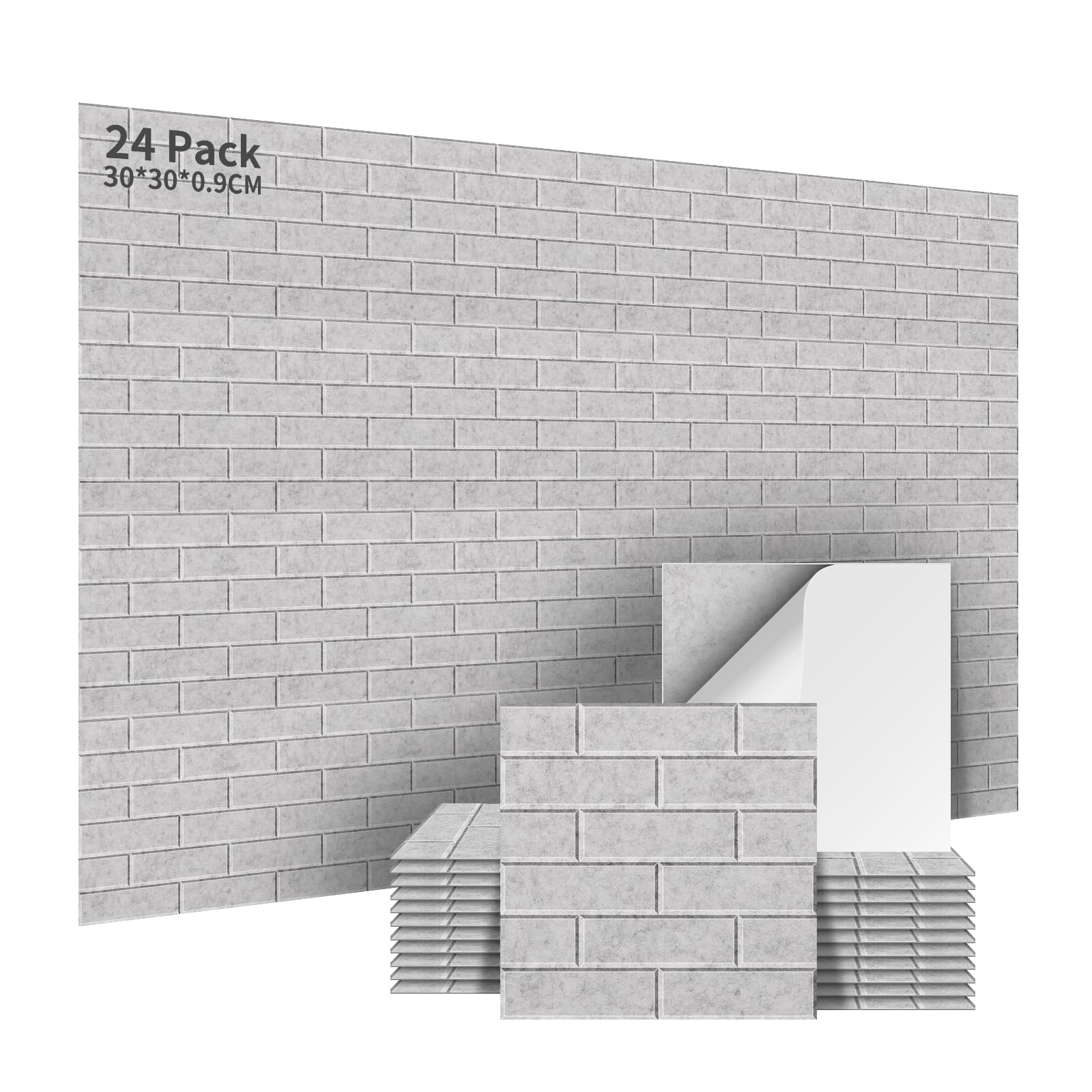 Paneles Acústicos Autoadhesivos 24 Piezas, 30x30x0.9cm Paneles Acústicos Decorativos, Tratamiento Acústico y Decoración Pared para Estudio Grabación, Deko Gaming, Estudio, Plata