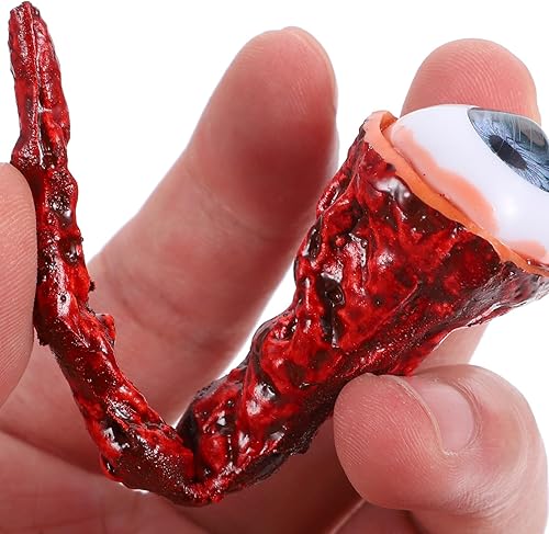 Miniatura 4 de TOYANDONA 2 piezas de globos oculares rasgados de látex para cabeza muerta, ojos falsos aterradores, realistas, de simulación sangrienta, accesorios