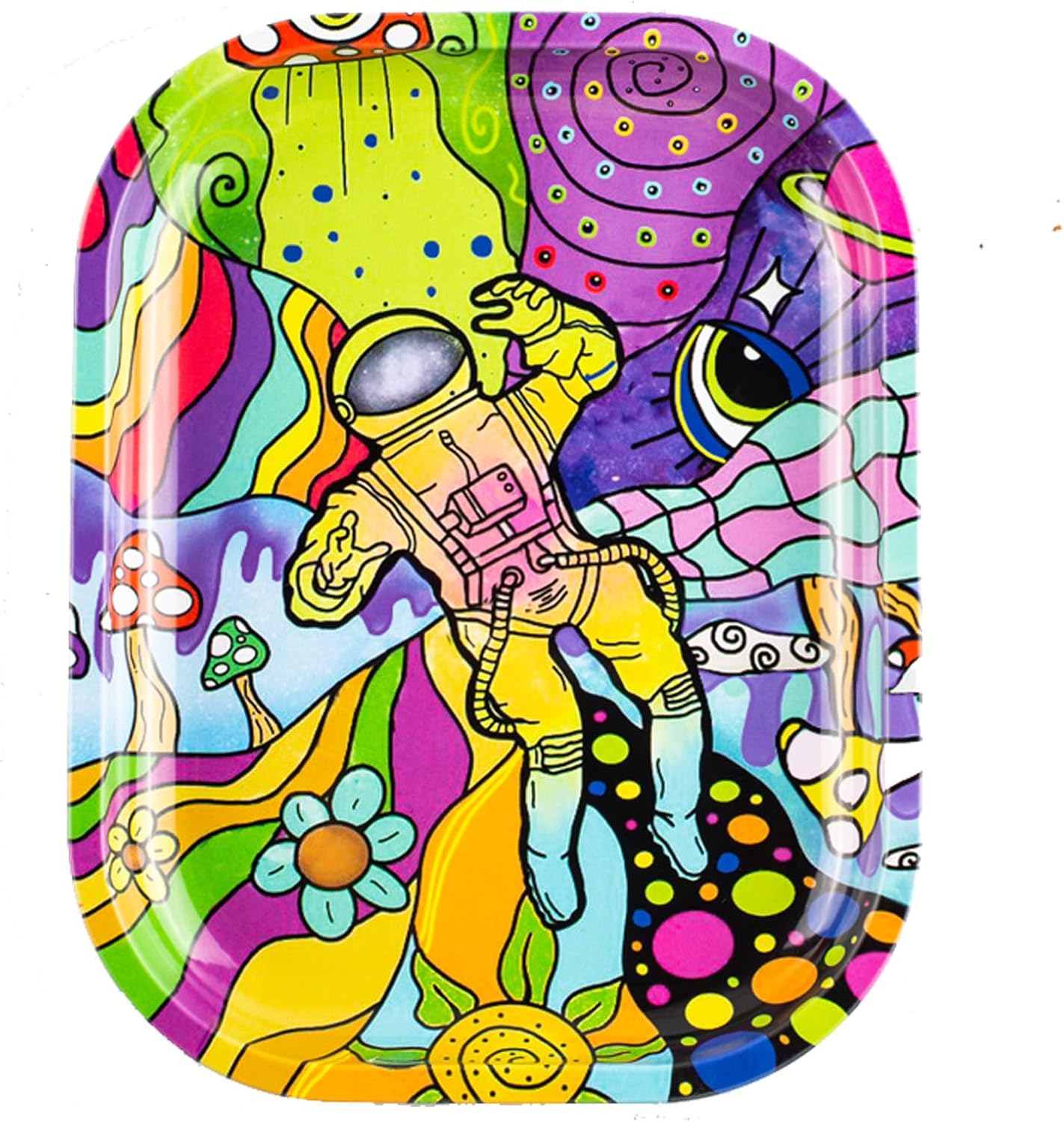 Metal Rolling Tray with Magnetic Lid Decorative Tray,Pink Girl