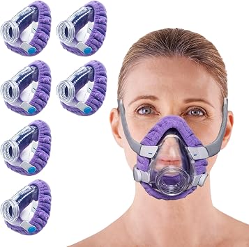 NATAKU 6 Pack Small Cpap Mask Liner for Resmed F20 Mask Cushion Comfortable Reusable Cushion Full Face Mask Cushion Cover Light Purple