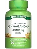 Nature's Truth Ashwagandha Capsules | 3000mg | 90 Count | Extra Strength | with Black Pepper | Non-GMO & Gluten Free Supplement