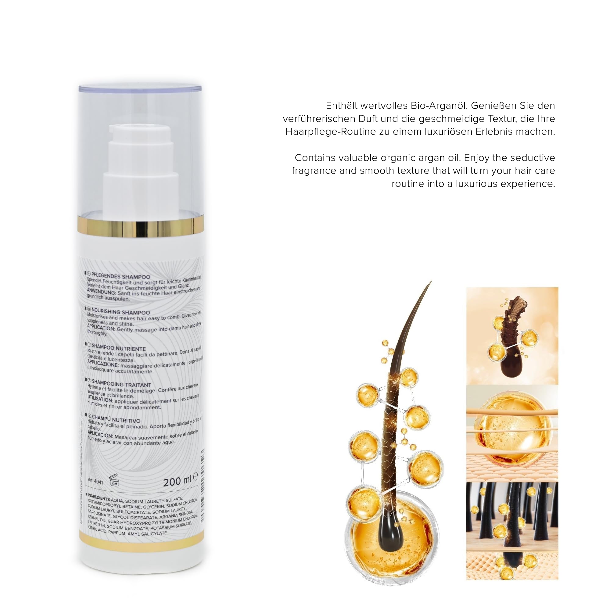 LUTTMANN® Natural Hair Shampoo + Natural Hair Balsam Set 200 ml each - Intensive care for human hair wigs hairpieces and extensions - Image 3