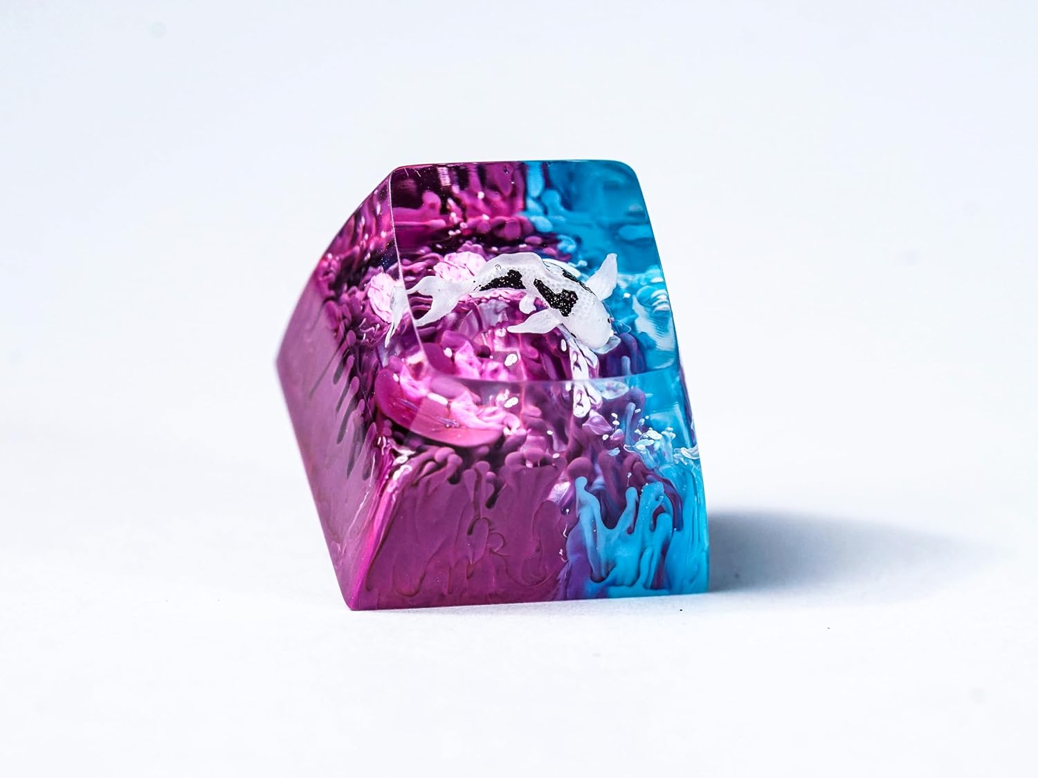 Koi Fish Blue Purple Artisan Keycap, 1U ESC, R1 SA Profile, Custom Handmade Resin Key Cap for Cherry MX Mechanical Keyboard, Cool Tech Gift for Men, Dad, Gamers and Koi Lovers image 3