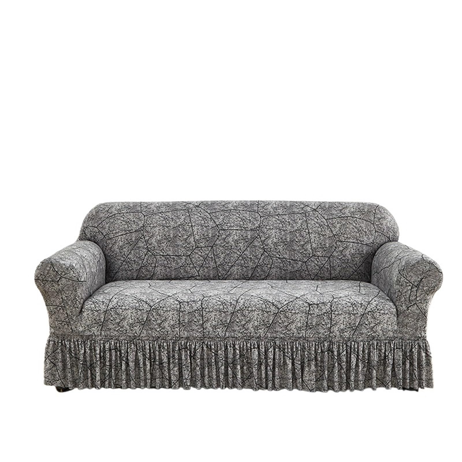 GCYEIDMA Skirt Sofa Cover Sofa Cover with Skirt Washable Elastic Stretchable Easy Fit Universal Furniture Protector(Color 10,2-seater(145-185cm))