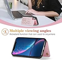 Vista 363 de UEEBAI Funda tipo cartera para iPhone 15 Pro Max con tarjetero, cubierta de cuero PU con soporte, bloqueo RFID, doble cierre magnético, relieve