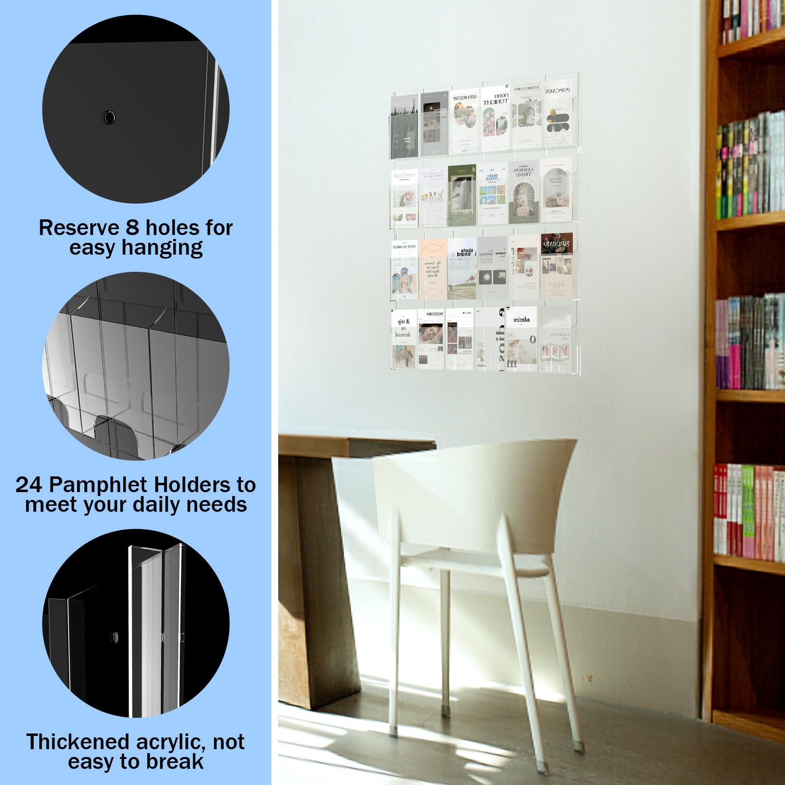 A4 Clear Acryl Sign-houders met 3M Tape - Transparant - Aan de muur te