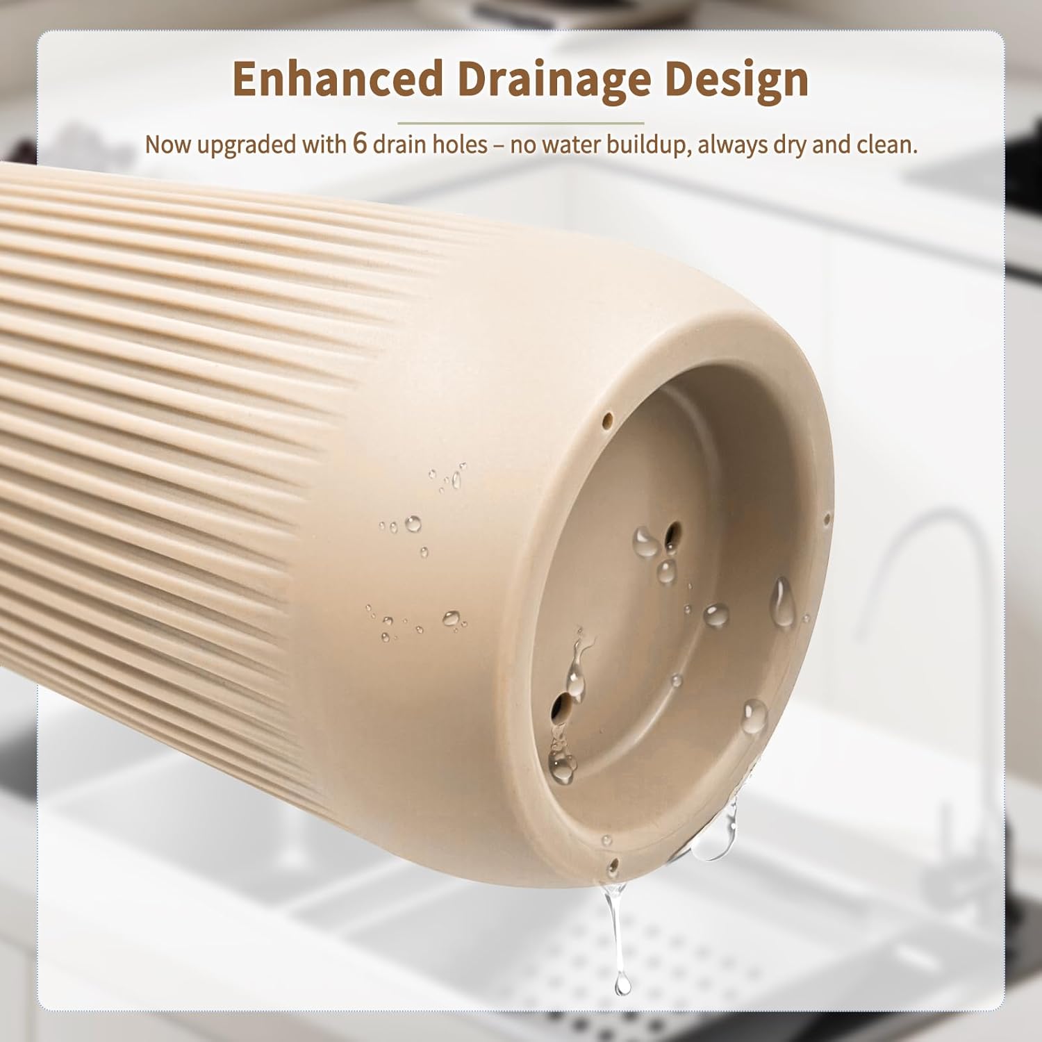 Knife Set, 7-Piece Kitchen Knife Set with Sharp Chef and Meat Knives, Anti-Rust Utility Knives Set for Kitchen, Kitchen Knife Block Set – Khaki - Image 8