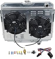 Vista 17 de 26mm AA5052 Kit de radiador de aluminio+cubierta de ventilador+relé de ventilador de termostato Compatible con 1984-2001 J-eep Cherokee XJ Comanche