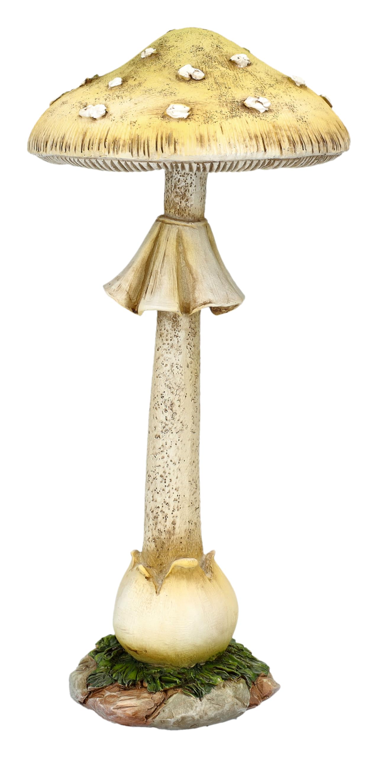 Figuren Shop GmbH Figura decorativa de jardín 'Seta amarilla', resistente a la intemperie, 24 cm de altura