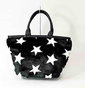 Amazon | GAENA ファートートバッグ 星柄ファーバッグ スター フェイク