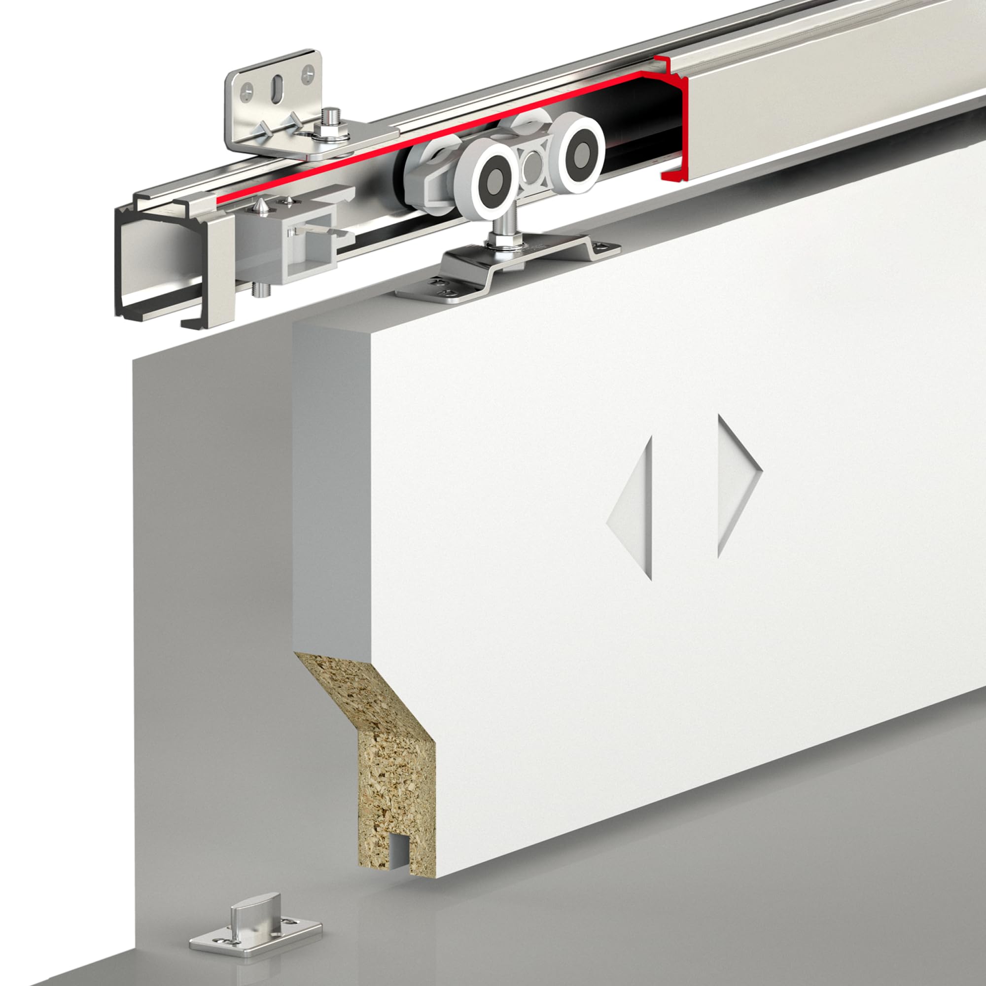 DecorAndDecor Top Hung Sliding Door Track System Kit – Heavy Duty 120KG Capacity – 1.2m Kit for Single Door – Durable and Smooth Design for Homes and Offices — image 1