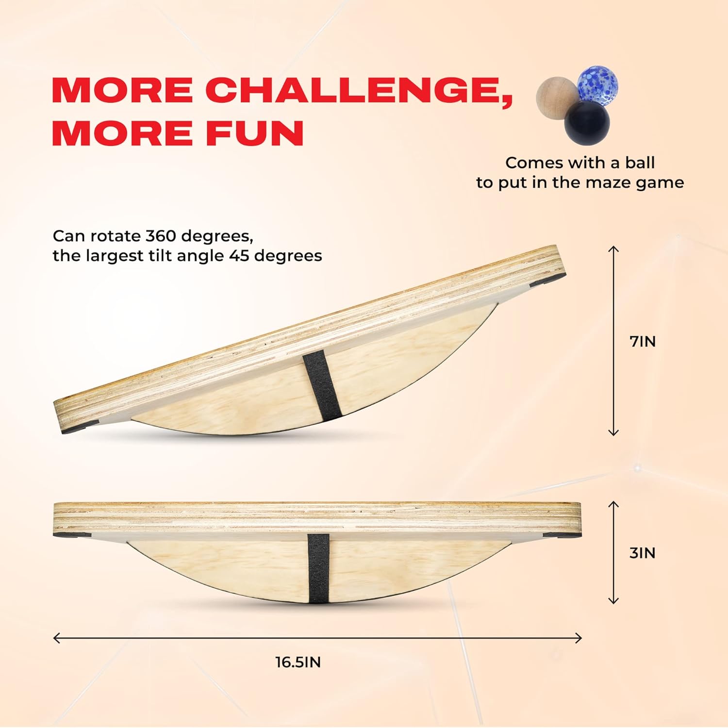 Buy INFIDEZ 360 Degree Rotation Labyrinth Wooden Balance Board Maze with Crossed Base, Balance