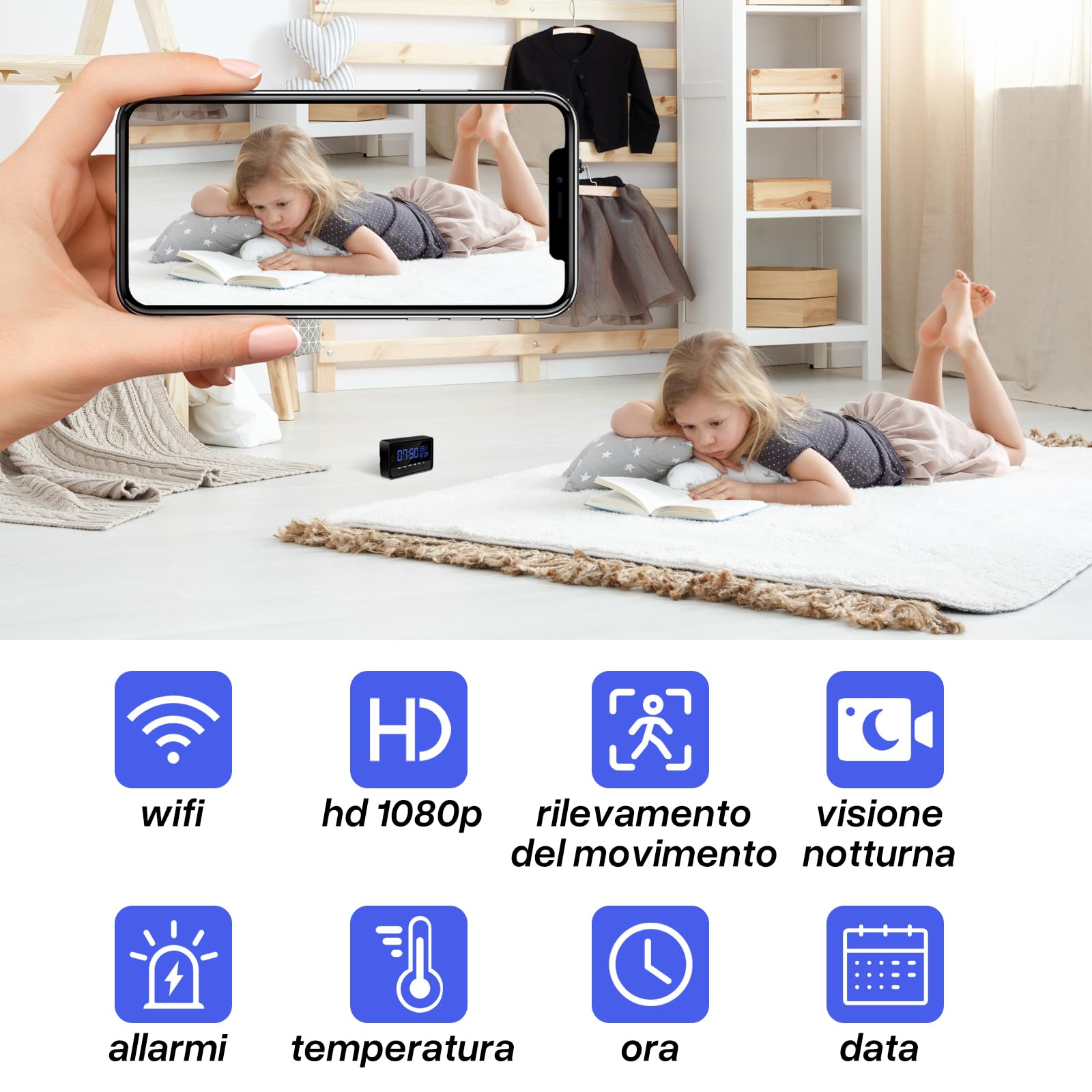 Camera Nascosta WiFi 1080P 2.4/5G Motion Detection - Dettaglio