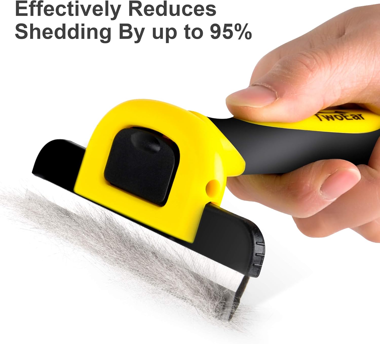 TwoEar Pet Grooming Brush Tool for Dogs, Shedding by up to 95%, Effectively Reduce Hair, Professional Deshedding Tool for Small and Medium Dogs Cats Pet with Short and Long Hair