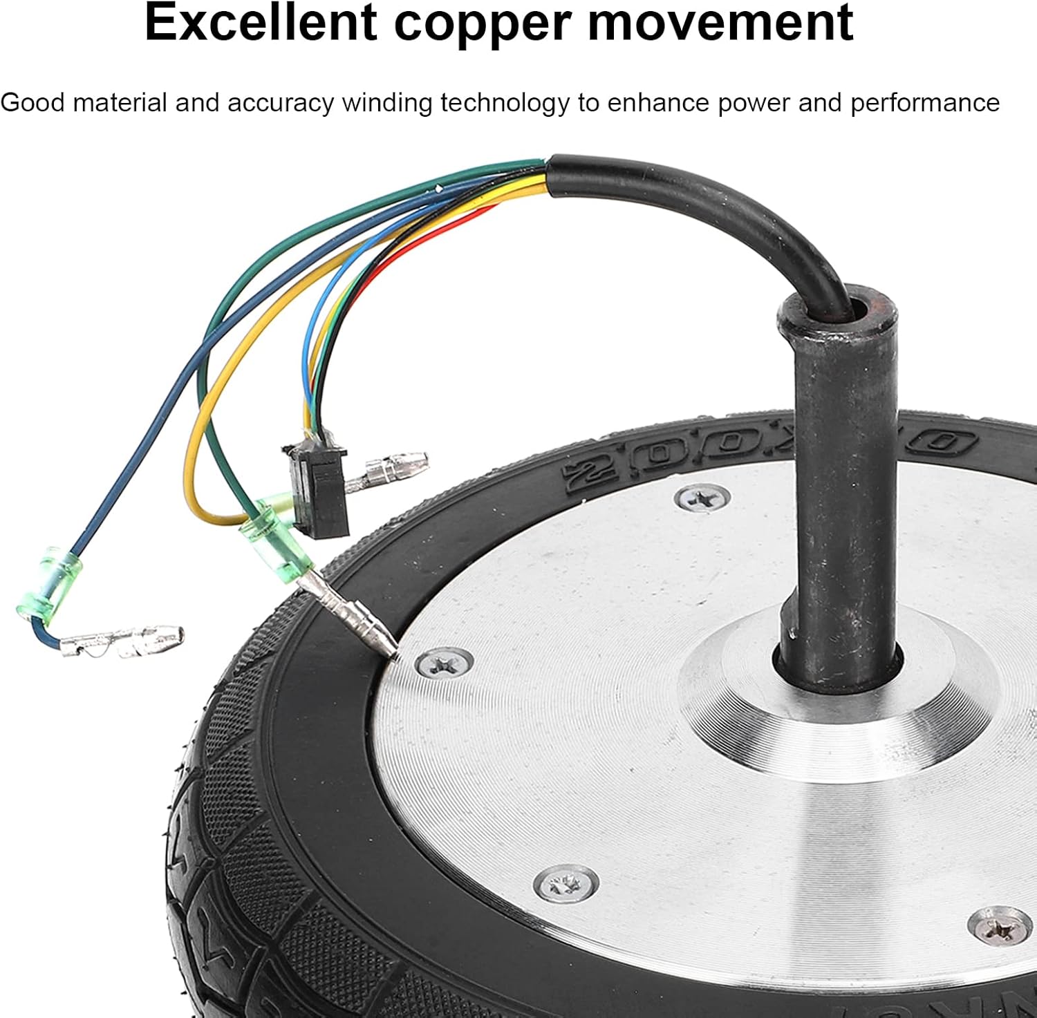 Electric Scooter Wheel Hub Motor, 350W Powerful, Low Noise, for 8 Inch Balancing Vehicle, Rubber Alloy, Black