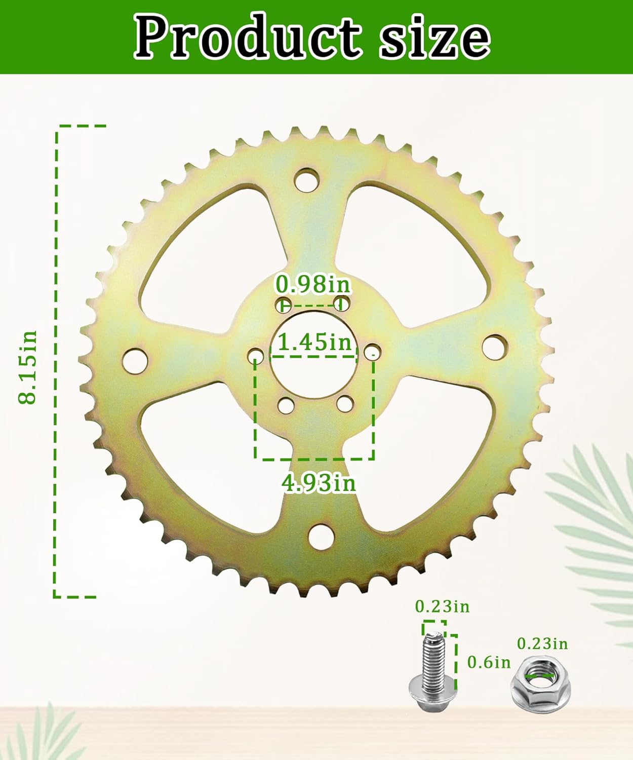 Upgrade 420 Chain 60T 6 Holes Sprocket # 40 41 420 Fits for Coleman CT100U CC100X Baja Doodle Bug DB30 Motovox MBX10 Mega Moto MMB80 105 Mini Bike (60T 6 Holes)