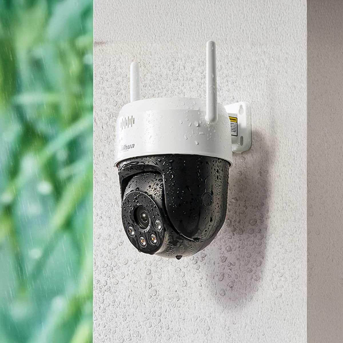 Dahua Picoo A2 - Telecamera di sicurezza WiFi da 5 MP con rilevamento di persone e veicoli, sirena, luci di allarme rosso-blu, monitoraggio intelligente, Wi-Fi 6, visione notturna, rilevamento di