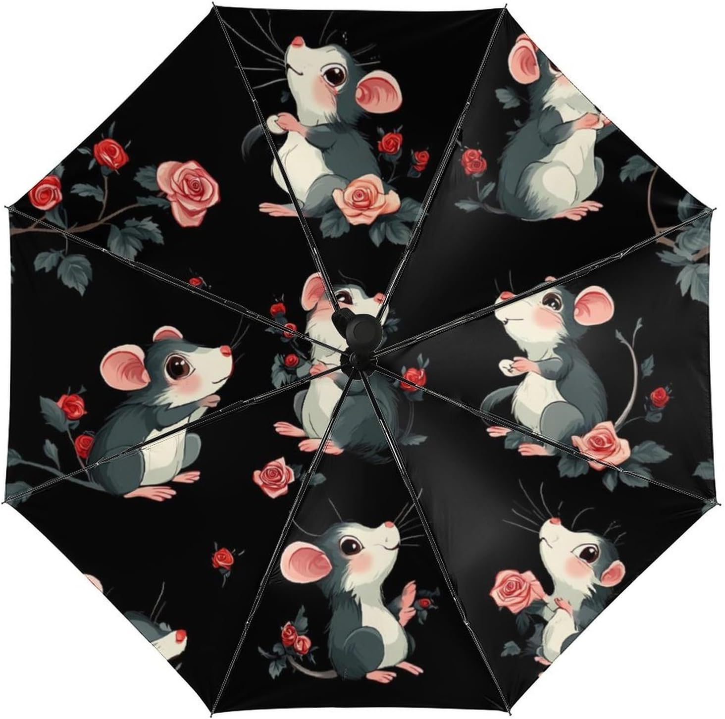 Possum Animal Windproof Travel Umbrella Compact Portable Automatic Umbrella for Sun Rain