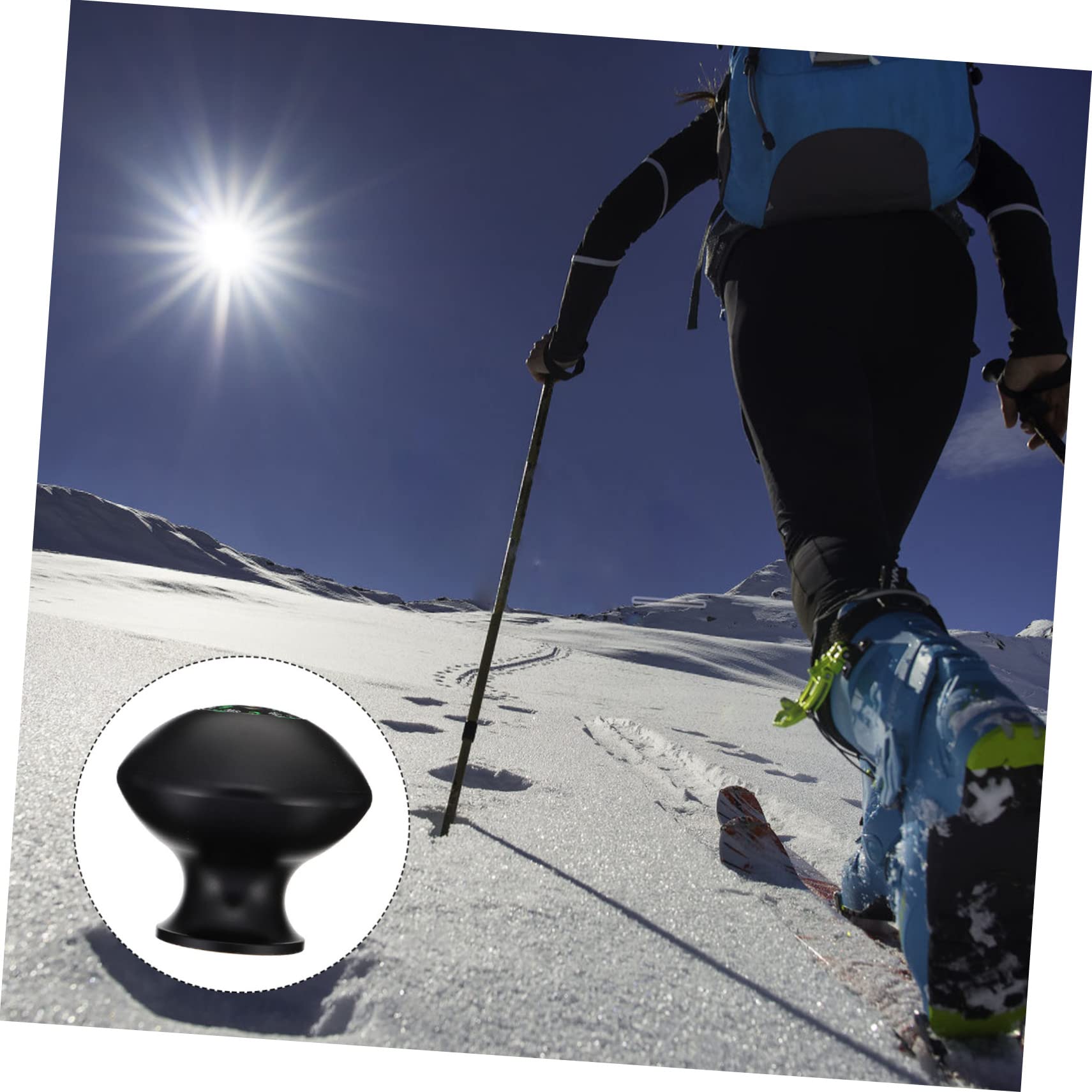 Yardwe Manejar con Brújula Bastones De Senderismo Plegables Brújula Marina para Trekking Brújula De Supervivencia Accesorio De Senderismo Transportador Aluminio Black
