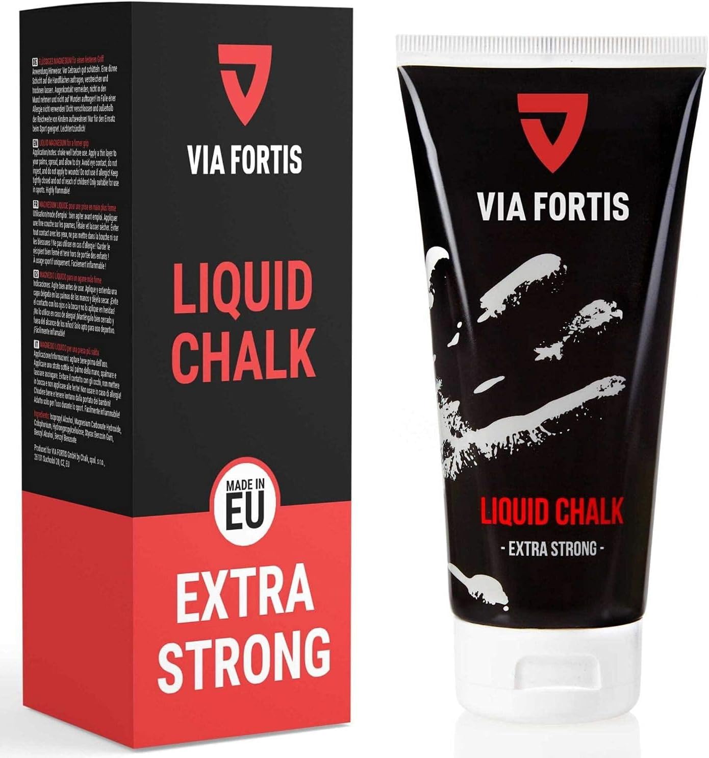 VIA FORTIS Yeso/Magnesio Líquido Tubo de 200 ml de Magnesita Líquida para Escalada, Gimnasia, Calistenia, Pole Dancing en Gimnasio y Otros