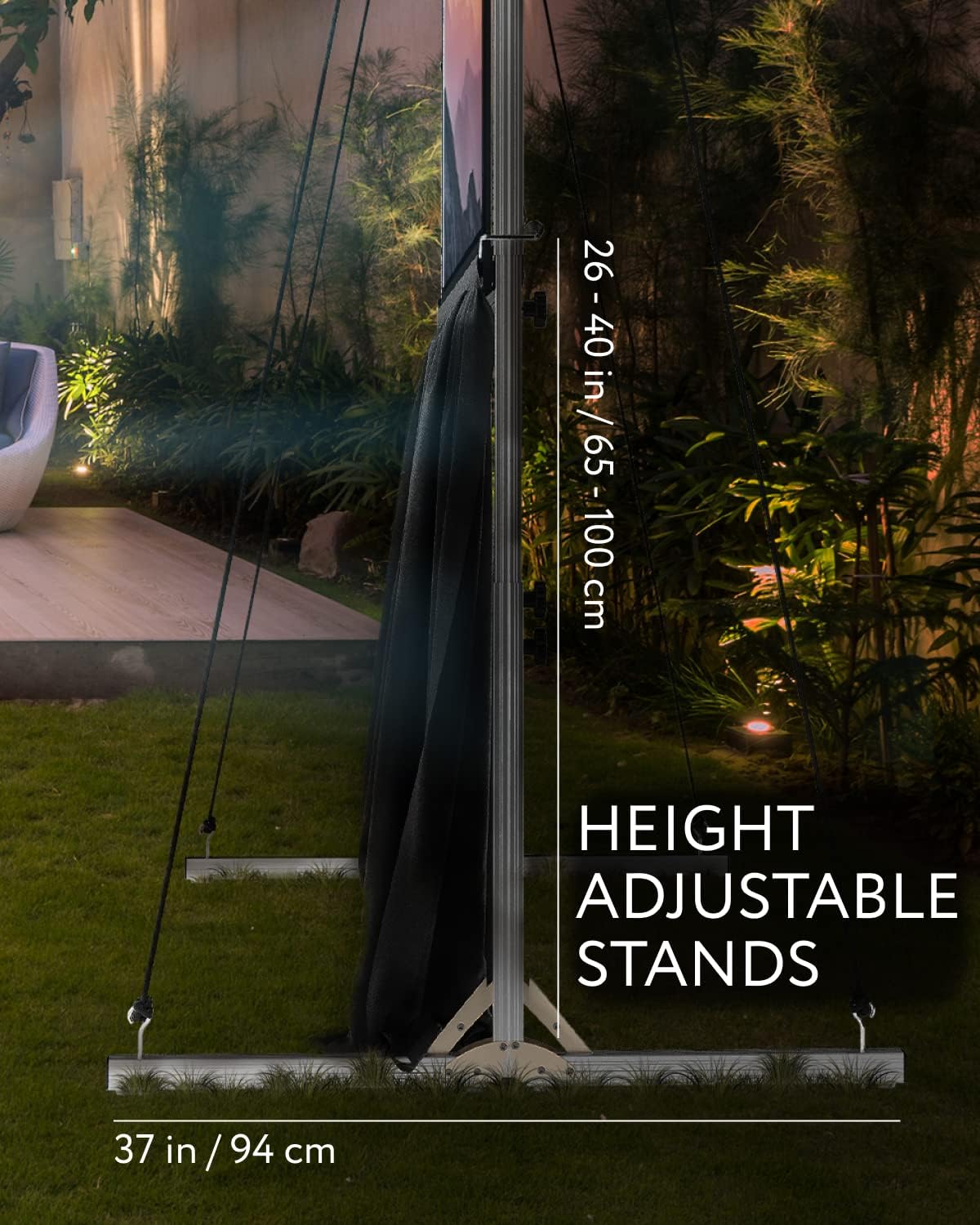 Exclusive Discount 60% Price 80 inch Projector Screen with Stand or Wall Mount - 2 in 1 Indoor Outdoor Movie Screen - Premium Portable Projection Screen HD 16:9 - Metal Fast Foldable Large Frame - Theater Skirt - Outdoor Kit