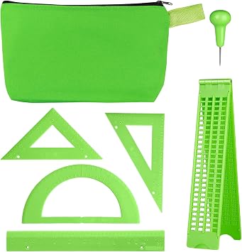 4 Lines 28 Cells Braille Slate and Stylus Kit - Portable Braille Fingerboard for Blind and Visually Impaired, with 2 Stylus Tactile Geometry Sets