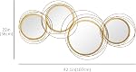 HOMCOM Metal Wall Art Gold Frame Circle Salle de bain Miroir Décor Maison Suspension Mur Sculptures pour Salon Chambre à manger, 42.25" W x 22" H, Or