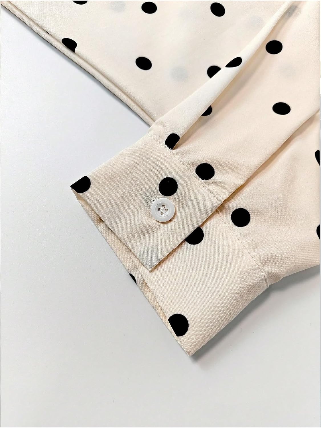 GORGLITTER Women's Polka Dots Button Down Shirts Long Sleeve Collared Sheer Blouses Dressy Casual Cute Going Out Outfits