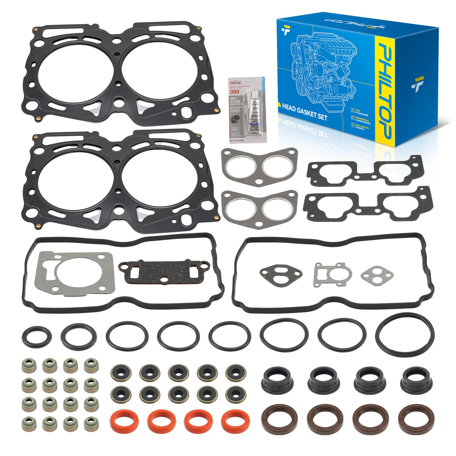 PHILTOP HS 26170 PT-1 Head Gasket Set Fit for Subaru Forester 1999-2005, Outback 2000-2001 2003-2005, Legacy Impreza Baja Saab 9-2X, for 2.5L Engine Cylinder Head Gasket Kit